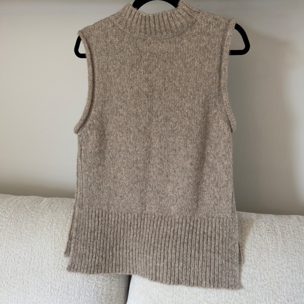 MIRTH Aspen Open Side Sweater Vest Alpaca Wool S Oatmeal Beige - Picture 7 of 7